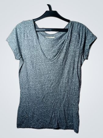 Grau V-Ausschnitt T-Shirt