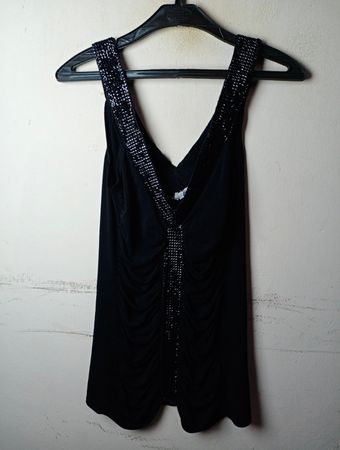 Tally Weijl Schwarzes Verziertes V-Ausschnitt Tanktop