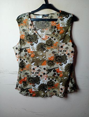 Ärmelloses V-Ausschnitt Top mit Blumenmuster