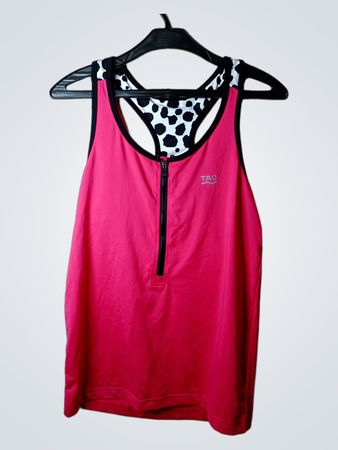 TAO Sportswear Pink Racerback Tanktop mit Reißverschluss