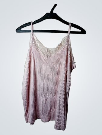 Rosa Spitzenbesatz Cami Top