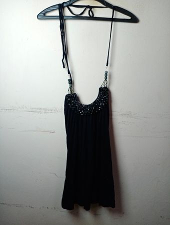 Schwarzes verziertes Tanktop