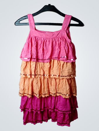 Mädchen-Stufen-Kleid mit Pailletten