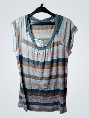 Gestreiftes T-Shirt mit Spitzen详情