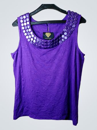 Sarah Kern Damen Lila Tanktop mit verziertem Ausschnitt