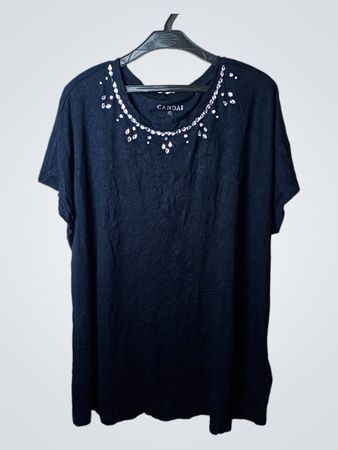 CANDAS Schwarzes Verziertes T-Shirt