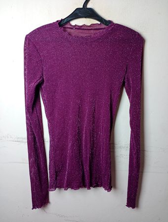 Violetter Glitzer Langarmoberteil