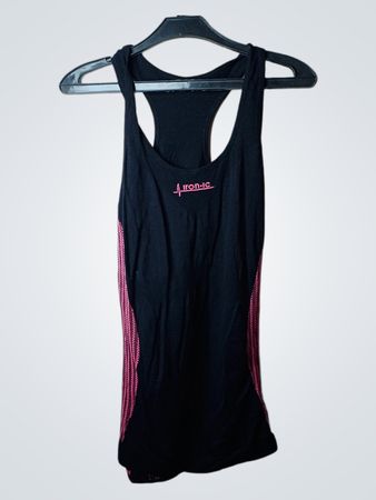 Iron-ic Schwarzes & Pinkes Racerback Tanktop