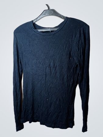 VERO MODA Schwarzes geripptes Langarm-Top