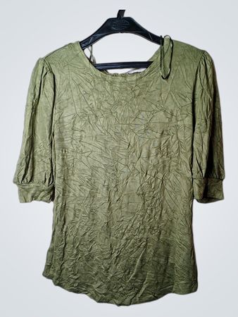 DESIGUAL Grüner Texturierter 3/4-Ärmel Bluse