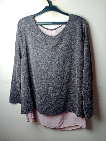 Damen Langarmoberteil mit pinker Unterlage