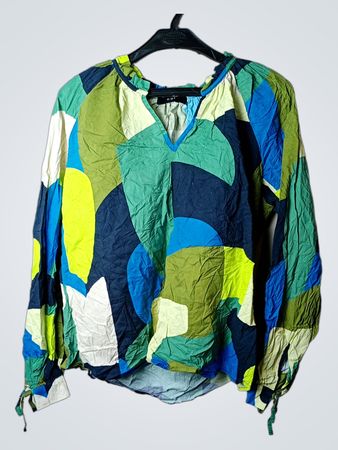 Oui Abstract Print Langarmbluse