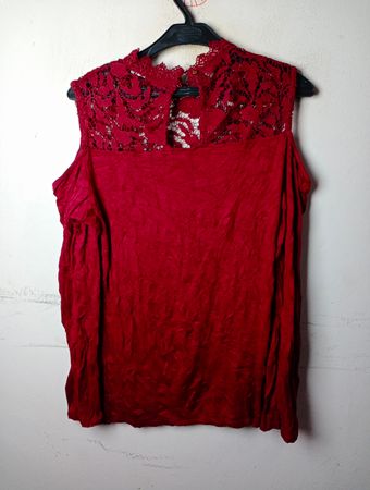 Orsay Rotes Spitzen-Detail Ärmelloses Top