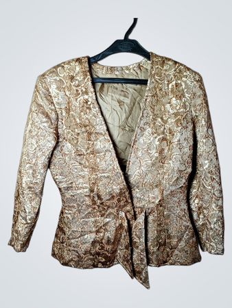 Gold Brocade Jacquard Blazerjacke