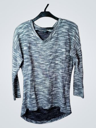 Caroline Morgan Damen Graues Meliertes Strick V-Ausschnitt Tunika Sweatshirt