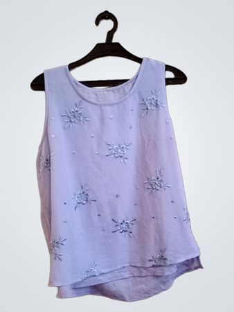 Together Floral Besticktes Ärmelloses Top