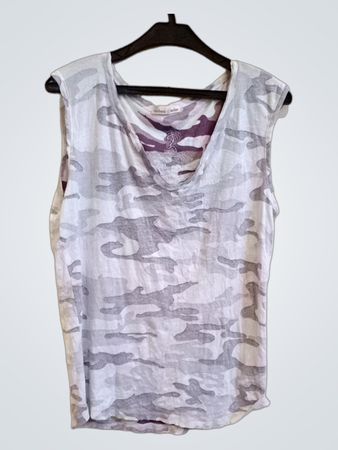 Barbara Becker Camouflage-Trägershirt mit Paillettenfigur