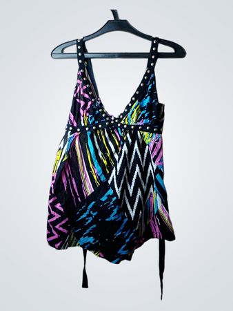 Stradivarius Damen-Top mit Print und Nieten