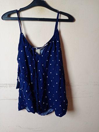 H&M L.O.G.G. Blue Polka Dot Cami Top