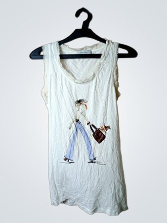 RENE LEZARD Damen Weißes Tanktop mit Grafik