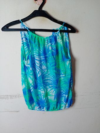 NAFNA Ärmelloses Tanktop mit tropischem Druck
