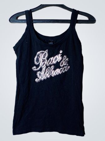 Baci & Abbracci Schwarzes Tanktop mit Strasssteinen