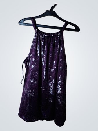 Charlotte Rossi lila metallic Neckholder-Top