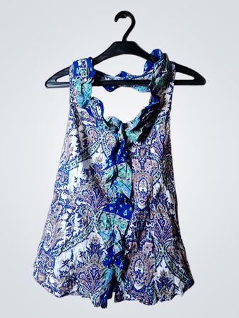 erek heart ärmelloses Volant-Top mit Paisley-Muster