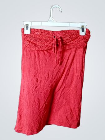 Blind Date Legeres rotes Tubetop mit Spitzenbesatz
