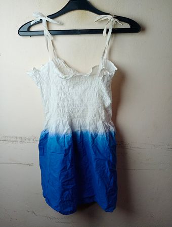 X-Mail Weiß-Blau Dip-Dye-Kleid