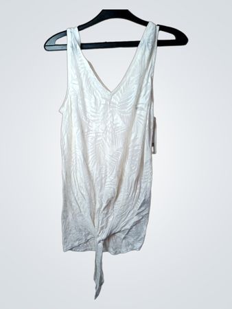 Seventyseven Urban Streetwear Weißes Tanktop mit Blattdruck