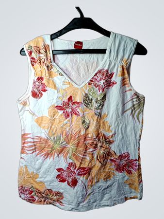 Olsen ärmelloses V‑Neck-Top mit floralem Muster