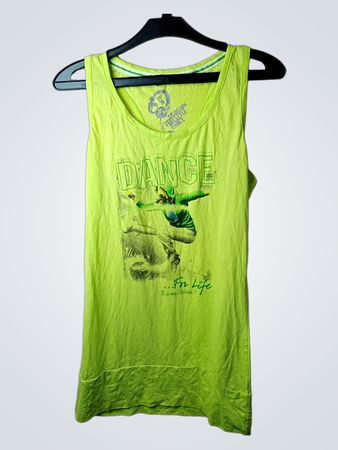 Limonengrünes „Dance For Life“ Tanktop