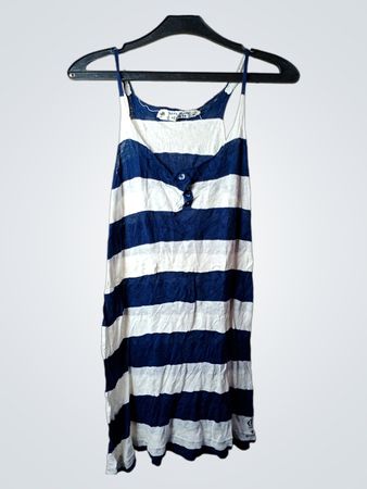 GUESS Blue and White Striped Tank Top