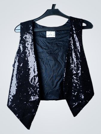 Schwarze Paillettenweste