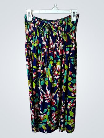 Damenkleid mit geblümtem Print und gerafftem Bandeau-Oberteil