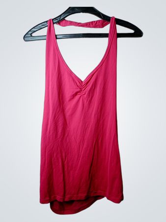 Rosa V-Ausschnitt Neckholder-Top mit Herzdetail