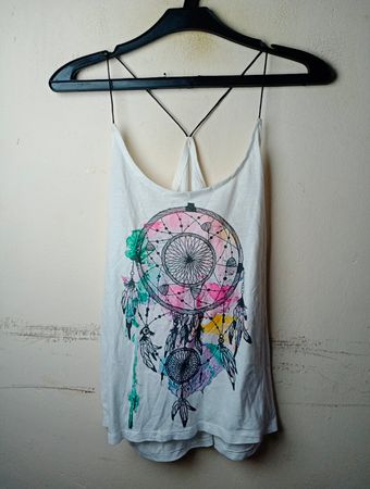Weißes Tanktop mit Traumfänger-Design