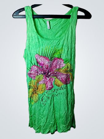 FISHBONE grünes Tanktop mit Blumenmuster