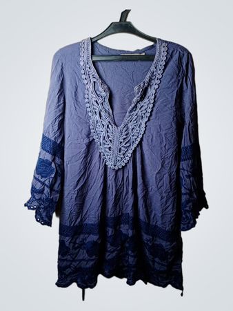 Jimmy Jean Australia Blau besticktes Tunika-Oberteil