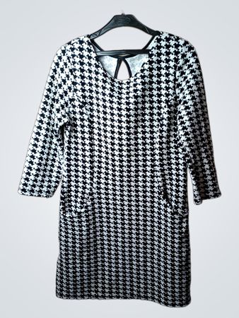 Hahnentritt-Kleid mit Taschen