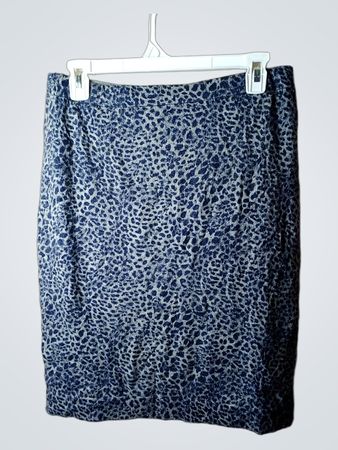 BeOne Damen Rock mit blauem Leopardenmuster Größe 40