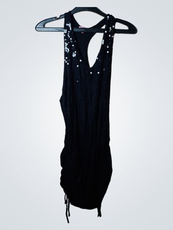 B STYLE Black Pailletten-Trägertop