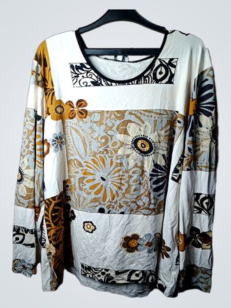 Langarm-Patchwork mit Blumenmuster Hemd