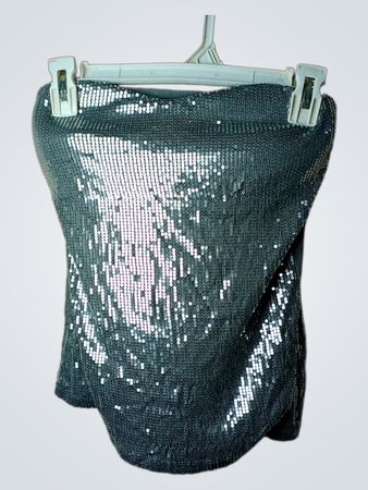 Pailletten-Trägerloses Top
