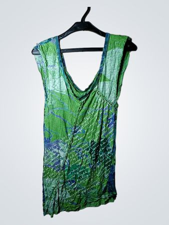 Grün-blaues abstraktes Printkleid