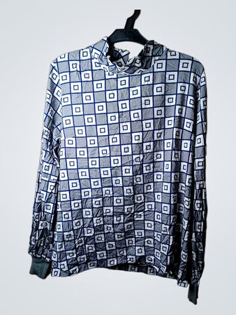 RIVA-FASHION Bluse mit langen Ärmeln und geometrischem Muster