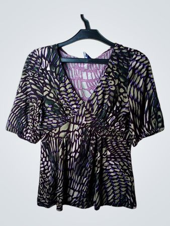 PETITES V-Ausschnitt bedruckte Bluse
