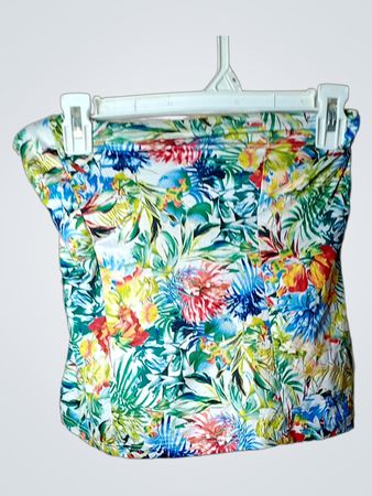 Trägerloses Top mit Blumenmuster