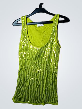 Grünes Tanktop mit Pailletten